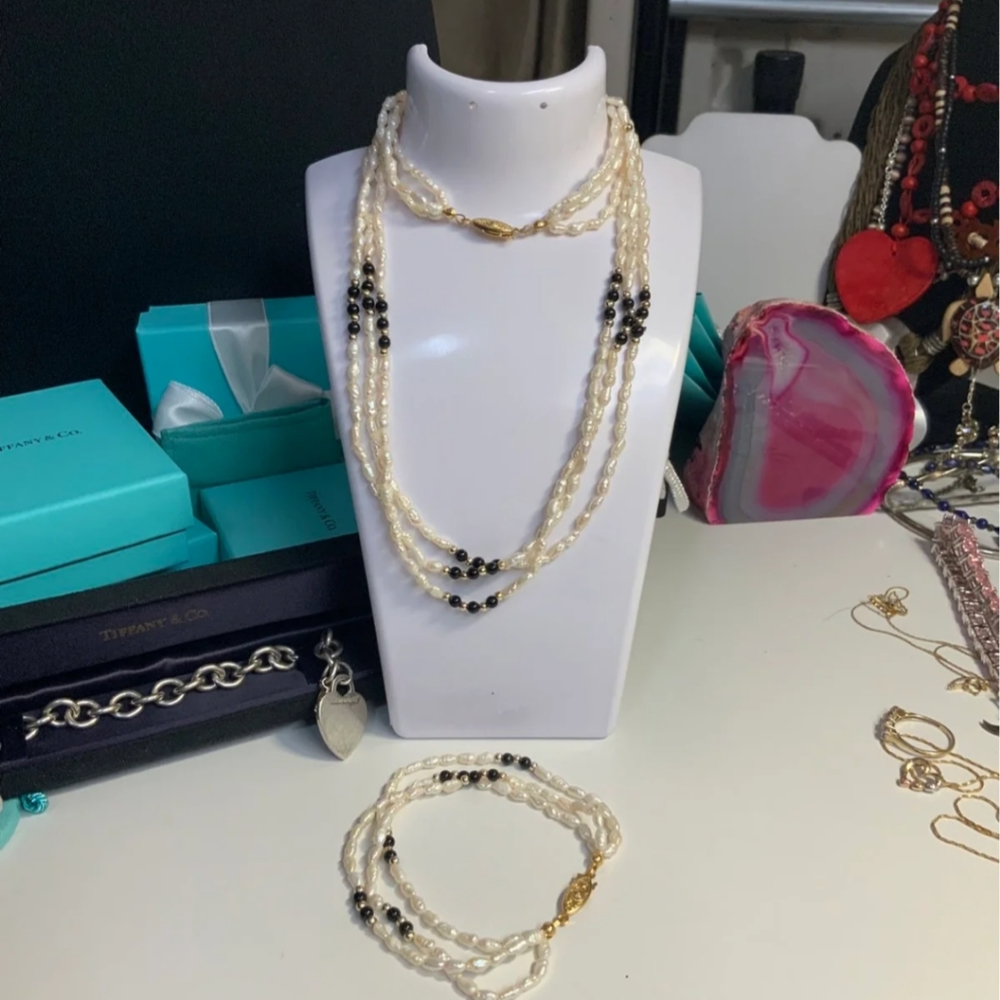 Pearl Bead Gold Set